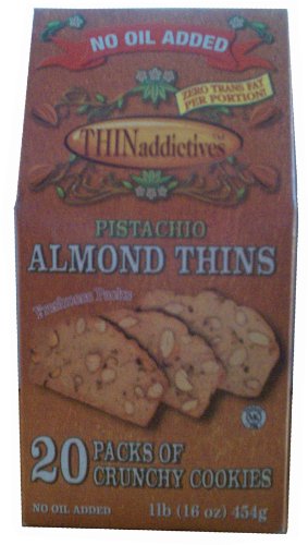Pistachio Almond Thins Crunchy Cookies