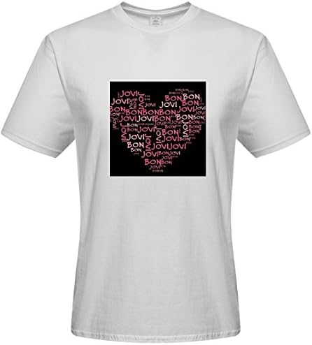 DIY Men's Tshirts,Custom Bon Jovi T-shirts,(White XXX-Large)