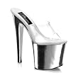 7 1/2 Inch Sexy High Heel Shoes High Platform Shoes Womens Evening Shoes Clear / Chrome