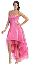 Hot Sale Strapless Prom Dress Jr Long Gown #576 (18, Hot Pink)