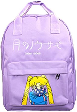 Kimi Store Sailor Moon Fashion Backpack Shoulder Bag Girl Canvas Handbag (Purple)