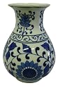 Blue and White porcelain flower vase - hand painted, underglazed