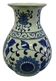 Blue and White porcelain flower vase - hand painted, underglazed