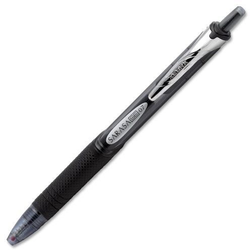 Zebra  Gel Pen, Retract, Non-Slip Grip, .7mm, CL Barrel/Black Ink (ZEB46410)