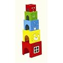 Pintoy Hide & Seek Cubes Stacks to 17"H: Colorful Animal Stacker, Sorting & Stacking Baby Toys