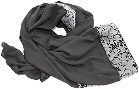 The Twelve Stylish Design Hijab Scarf Series Handmade Embroidery Hijab Black