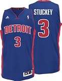 NBA Men's Detroit Pistons Rodney Stuckey Revolution 30 Road Swingman Jersey (Blue, Small)