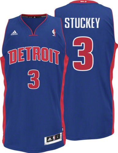 NBA Men's Detroit Pistons Rodney Stuckey Revolution 30 Road Swingman Jersey (Blue, X-Large)