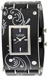 K&BROS Women's 9534-3 Ice-Time Galassia Elite Black and Silver-tone Watch