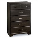 Versa Collection 5 Drawer Chest in Ebony Finish By South Shore Furniture