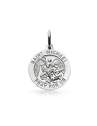Bling Jewelry Sterling Silver Saint Michael Medal Round Pendant