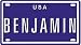 Benjamin USA 2 1/4 X 4 Embossed Aluminum License Plate
