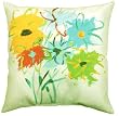 Daisy Bouquet Reversible Indoor/Outdoor Weather Resistant Fabric Pillows (Set of two 18 inch)