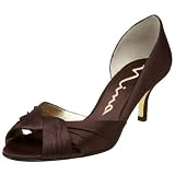 Nina Women's Culver Kitten Heel Peep-Toe,Chocolate,10 M US