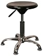 Black Plastic Adjustable Stool W/ Brushed Aluminum