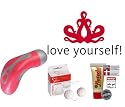 FunFactory Vibrator LAYAspot (Silber-Rot) Luxus Paket inkl. Gleitgel & Liebeskugeln