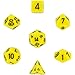 Chessex Dice: Polyhedral 7-Die Opaque Dice Set - Yellow with Black