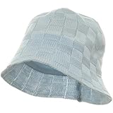 Mesh Checker Bucket Hats-Baby Blue
