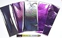Pink & silver selection of rub on transfer foils for cardmaking & craft with Tonertex Write & Rub pen