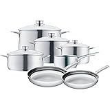 WMF 07 3057 6040 11-Piece Diadem Cookware Set, Silver