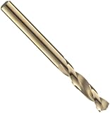 Precision Twist 4ASMCO Cobalt Steel Short Length Drill Bit, Gold Oxide Finish, Round Shank, Spiral Flute, 135 Degree Split Point, 6.80 mm (Pack of 2)