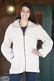 Women's Berber Fleece Zip Jacket, FLAX, Size LARGE (Women's 14-16)