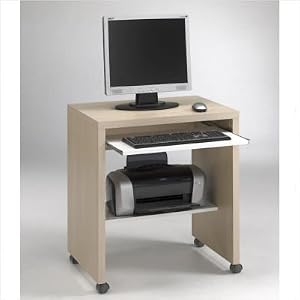 Newport Computer Desk in Maple and White