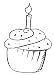 Cupcake rubber stamp WM 2x1.25