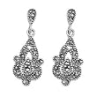 Marcasite Earrings with Clear CZ - 28 mm