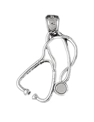 CleverEve Designer Series Trade Inspired Sterling Silver Medical Device Charm Stethoscope Pendant