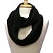 Black Soft Angora Cable Knit Ring Infinity Scarf