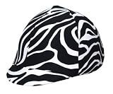 Equestrian Riding Helmet Cover - Black and White Zebra