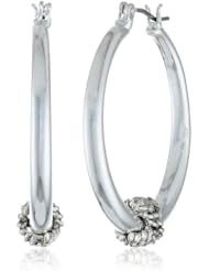 Napier "Silver X World" Silver-Tone X Clickit Hoop Earrings