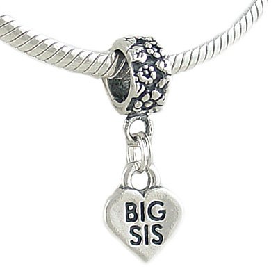 Silver BIG SIS Sister Bead CHARM fits European 