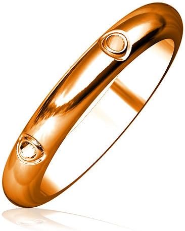 Vampire Bite Ring, Domed Ring without Stones,3mm wide, 2mm thick, His or Hers in 14k Rose (Pink) Gold - size 6.5