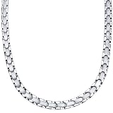 Smooth Style Titanium Mens Two Tone Flat Link 20 inch Chain Necklace
