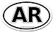 Arkansas AR Car Bumper Sticker Decal Oval Black and White