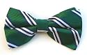 100% Silk Woven Green Striped Self-Tie Bow Tie