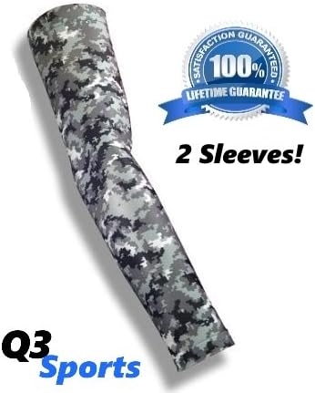 Q3 Sports Arm Sleeves - 2016 Compression Arm Sleeves For Sports and Fitness - Best Basketball Arm Sleeves With Durable Flex Technology (large)