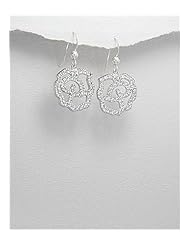 Flower CZ Earrings In 92.5 Sterling Silver
