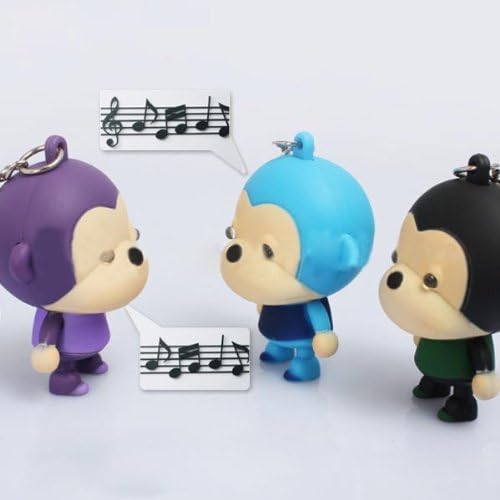 Bysun Sound Cute Big Face Monkeys LED Keychain Pendant