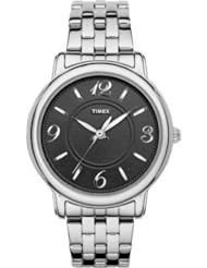 Timex Womens Elegant Classics Black Dial Stainless Steel Bracelet Watch T2N623