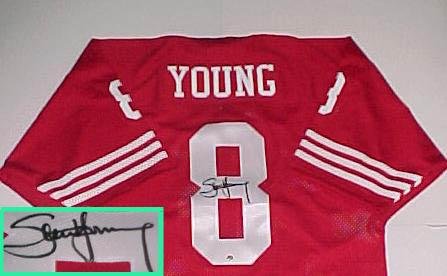Steve Young Hand Signed 49ers Throwback Jersey