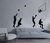 Large--Easy instant decoration wall sticker wall mural Sport Basketball-Basketball shot