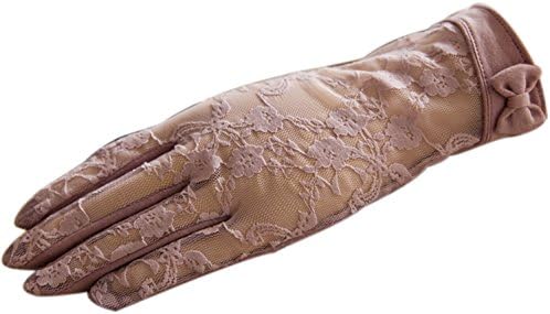 Shineray-Multicolor Anti-Slip Sexy Lace Fingerless Uv Protection Sun Block Dressing Driving Wedding Bridal Gloves with Bows,Purple