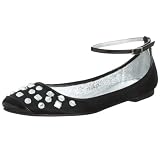 ALL BLACK Women's 070038 Jeweled Ankle Strap Flat