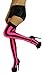 ToBeInStyle Women's Wide Vertical Striped Thigh Hi Stockings - One Size - Black W/Hot Pink Wide Stripes