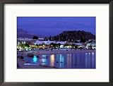 Evening Harbor View, Stoupa, Messina, Peloponnese, Greece Collections Framed Photographic Poster Print by Walter Bibikow, 21x17