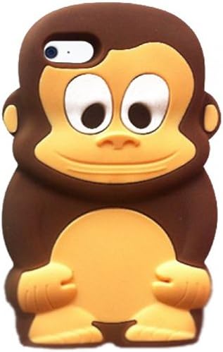 iPod Touch 4 Case, MagicMobile® Impact Resistant Shockproof Protective Case for iPod Touch 4 / 4th Soft Rubber Silicone Skin [3D Brown Monkey Pattern] Design Amor Case Cover for iPod Touch 4th Genaration