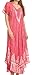 Sakkas Ronny Lace Embroidered Cap Sleeve Tie Dye Wash Caftan Dress/Cover Up